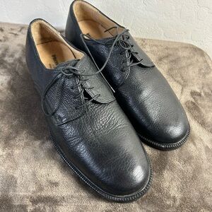 Pronto Uomo Black Textured Oxfords